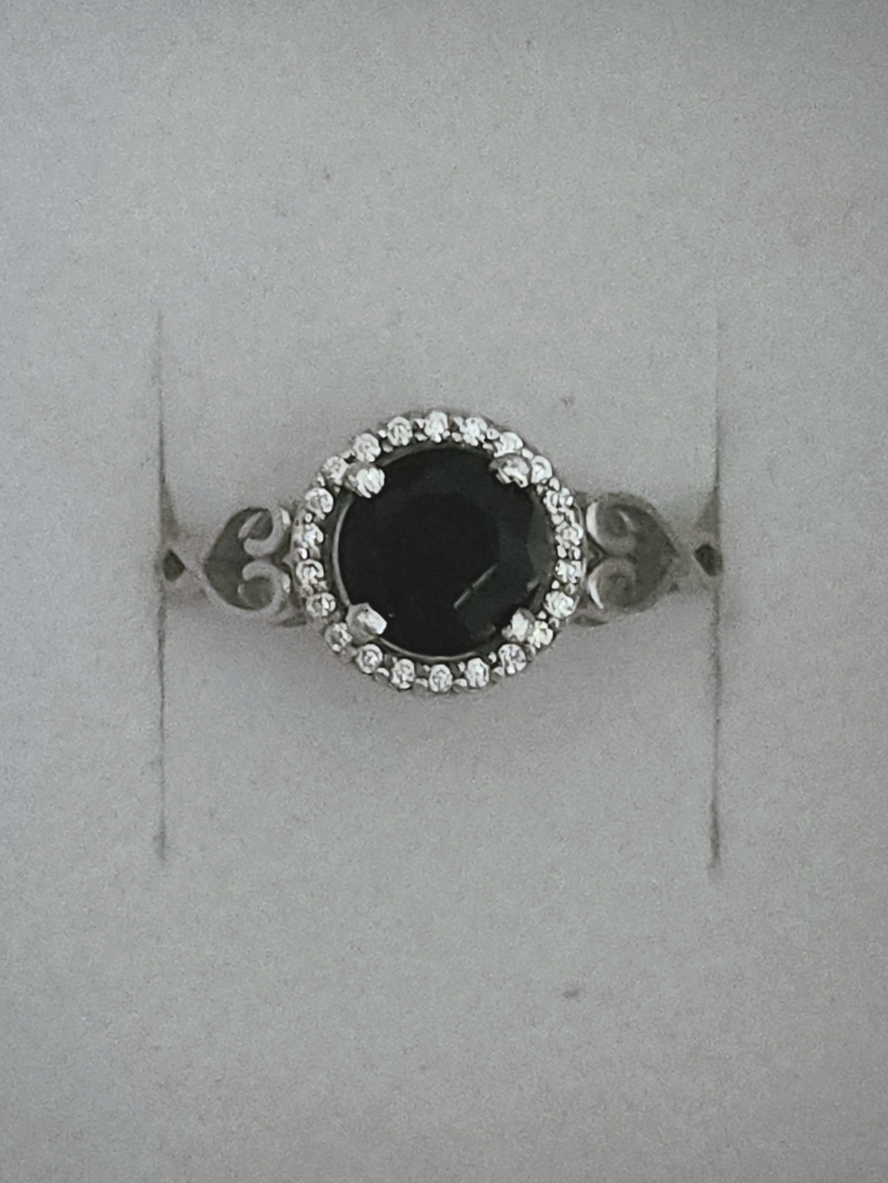 Custom Made 2CT Black Lab Diamond And White Gold Plated Ring